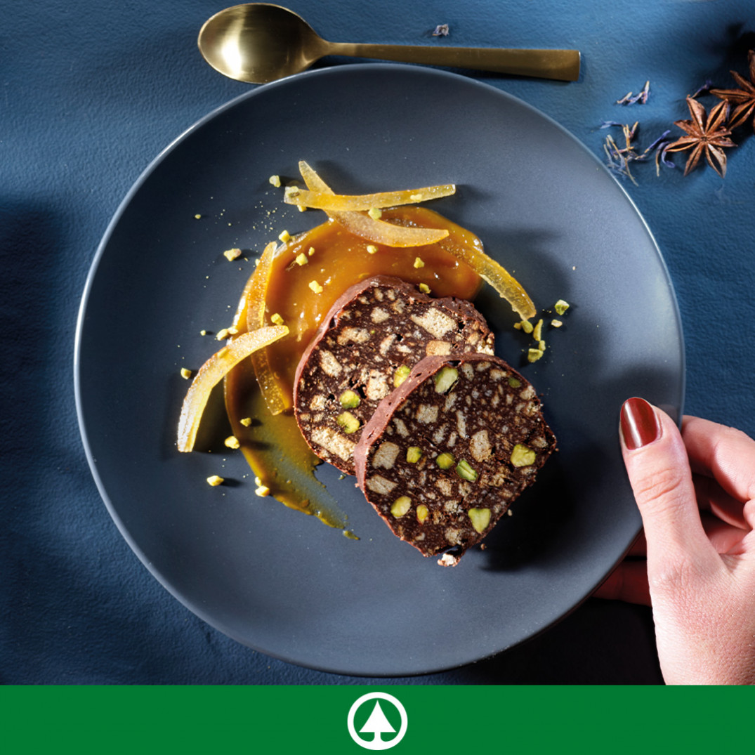 Ricetta  ROTOLO AL CIOCCOLATO, PISTACCHIO, ARANCIA E ZENZERO